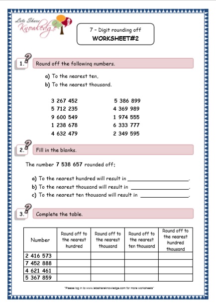  Rounding Off Printable Worksheets 