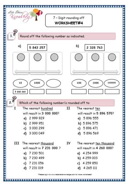 Grade 5 Maths Resources (Rounding Off Printable Worksheets) – Lets ...