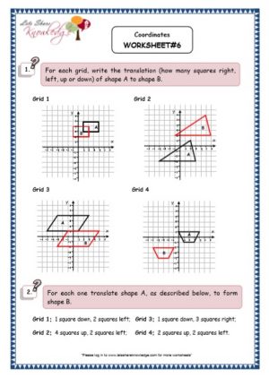 Grade 5 Maths Resources (Coordinates Printable Worksheets)