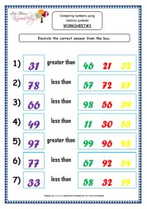 Kindergarten Comparing Numbers Printable Worksheets – Lets Share Knowledge