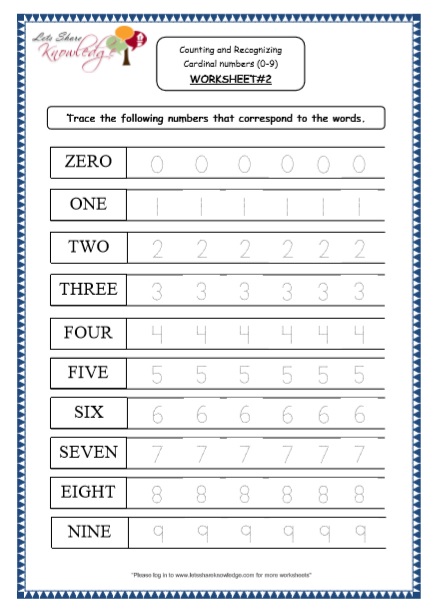  Kindergarten Counting and Recognizing Numbers words in Sentences Printable Worksheets 