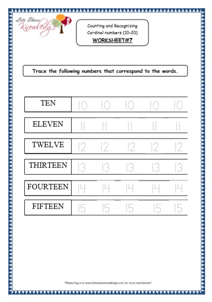  Kindergarten Counting and Recognizing Numbers words in Sentences Printable Worksheets Worksheet