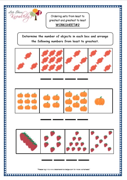  Kindergarten Ordering Numbers words in Sentences Printable Worksheets 