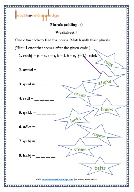 Grade 1 Grammar Worksheet