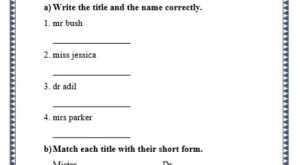 grade 1 titles and name initials grammar printable worksheet