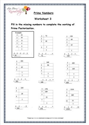 grade 5 prime numbers maths resources printable worksheet