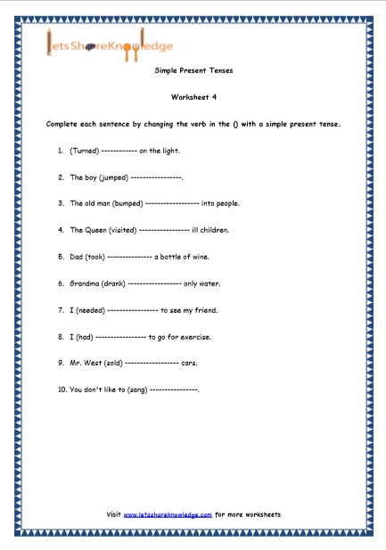  Simple Present Tenses Printable Worksheets Worksheet 