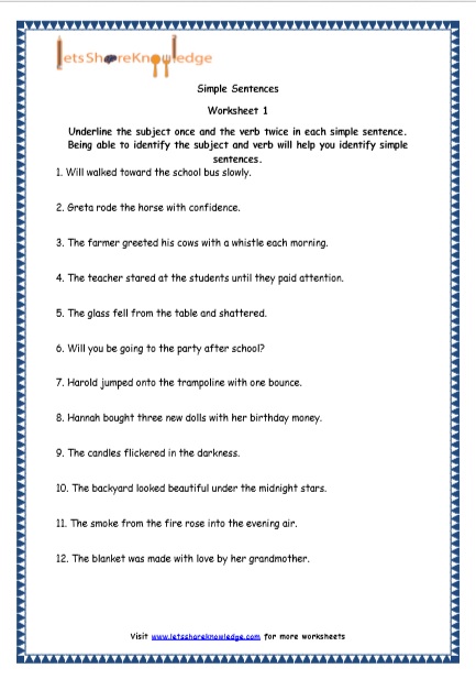  Simple, Compound and Complex Sentences Printable Worksheets Worksheet