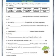 Grade 3: Vocabulary Worksheets Week 8 – Lets Share Knowledge