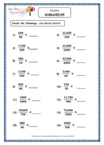 Grade 4 Maths Resources (1.7.5 Dividing by Multiples of 10 Printable ...