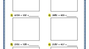 Multiplication of 4 digit number by a 3 digit number grade 4 maths resources printable worksheets w5