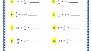 Multiplication of Proper Fraction and a Whole Number grade 4 maths resources printable worksheets