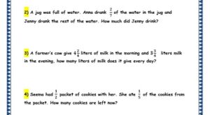 fractions word problems grade 4 maths resources printable worksheets