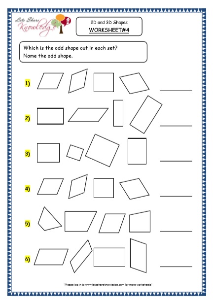 Grade 4 Maths Resources (8.2 Geometry – 2D and 3D Shapes Printable ...