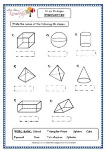 Grade 4 Maths Resources (8.2 Geometry – 2D and 3D Shapes Printable ...