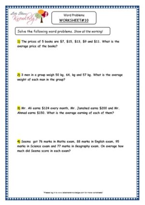 word problems averages grade 4 maths resources printable worksheets