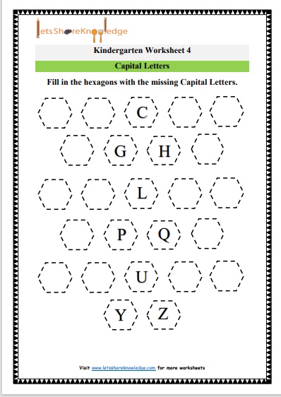  Kindergarten Capital letters worksheet 4