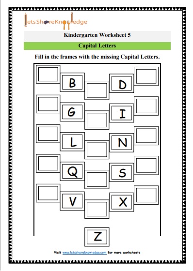  Kindergarten Capital letters  worksheet 5